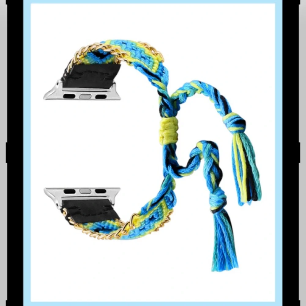 Blue & Yellow Braided Band for Apple Watch